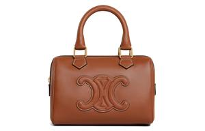 Триумф Гладкая Кожаная Телец Сумка Бостон Через Плечо Кроссбоди Маленький Размер Женская Рыжевато-Коричневая CELINE