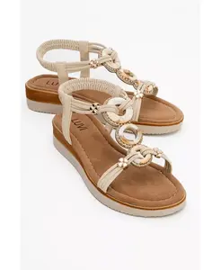 JUNES Сандалии с пряжками (Женские) Prologue Shoes, загар/бежевый