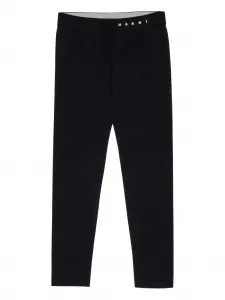 Леггинсы с логотипом на поясе Marni Kids, черный