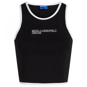 Топ Karl Lagerfeld Jeans Outline Logo, черный