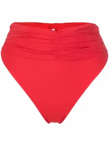 Плавки бикини с завышенной талией и сборками Magda Butrym, красный