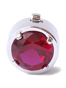 Зажим для пуговицы с украшением из камня и позолотой Izabel Display, серебристый