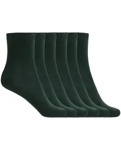 Набор из 6 пар однотонных хлопковых носков Basix Punto Blanco, темно-зеленый