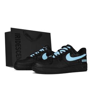 Nike Кроссовки для скейтбординга Air Force 1 Low Top унисекс, черно-синие