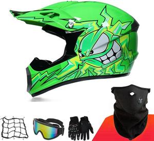 Шлем Abahuhu с комплектом для мотокросса, зеленый