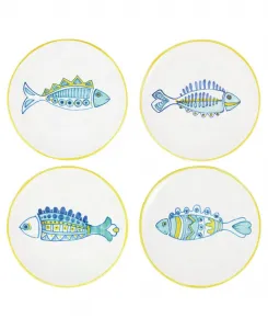 Набор из 4 тарелок для рыбного салата Elba's Vietri, мультиколор