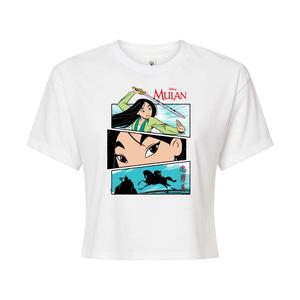 Укороченная футболка Disney's Mulan Juniors в стиле комиксов Licensed Character, белый