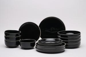 Набор посуды Schwarz Bastia noro, 16 предметов, на 4 персоны Novel, черный