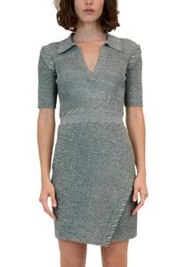 Райан Поло мини-платье в пудрово-голубом меланже SIMKHAI