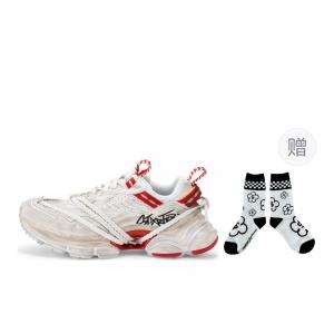 STARTER Высокие противоскользящие и износостойкие низкие массивные кроссовки унисекс красные (в комплекте 1 пара носков), цвет Red (Comes with 1 Pack of Socks)