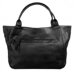 Шоппер X-Zone, натуральная кожа, черный