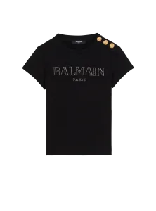 Футболка с винтажным принтом Balmain, черный