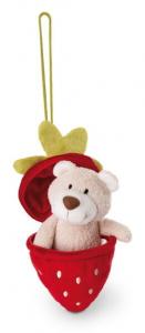 Nici, Талисман, Плюшевый мишка Bendix 13 см с петлей в клубнично-зеленом цвете, 