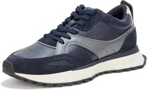 BOSS мужские кроссовки на шнуровке с деталями из замши, Navy/Charcoal