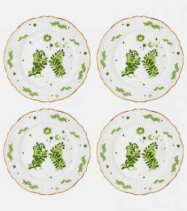 Набор из 4 фарфоровых тарелок Eden Bitossi, Floral Decal