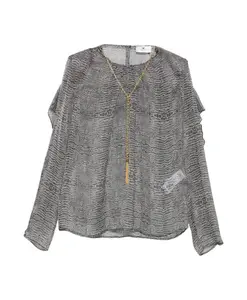 Шелковая блузка с принтом под питона Elisabetta Franchi, черный