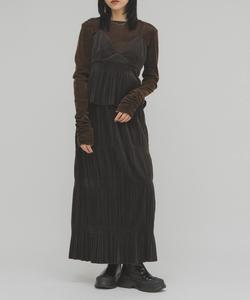 Прозрачный велюровый топ с присборенными рукавами Kbf, цвет Brown