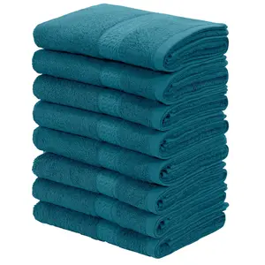 Домашние полотенца my home Juna, доступны как набор и серия, 8 полотенец, 50x100 см Набор из 8 полотенец, 100% хлопок, с бордюром, однотонные цвета, мягкие My Home, Aqua