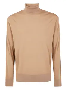 Джемпер с воротником-стойкой из мериноса Laneus, нейтральный