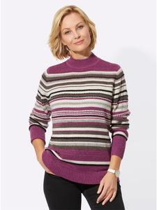 Свитер с воротником-стойкой в полоску цвета меланж и экрю WITT WEIDEN