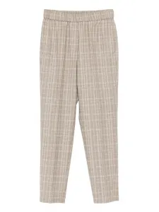 Клетчатые брюки с эластичным поясом Peserico, нейтральный