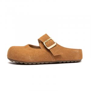 Женские сандалии с закрытым носком, устойчивые к истиранию и резиновой подошвой JINDUN, Apricot