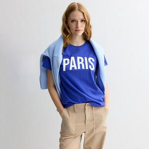 Женская хлопковая футболка с принтом Sonoma Goods For Life, Blue Paris Graphic