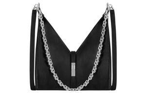 Givenchy Маленькая сумка-коробка из кожи с цепочкой черная