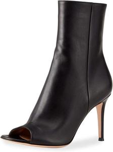 Женские стильные ботильоны FSJ с открытым носком, высокие каблуки-шпильки, модная боковая молния, для офиса и вечеринок, размер 4-15 US, Black