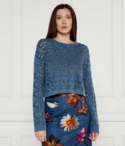 Свитер под дождем Cropped fit Desigual, синий