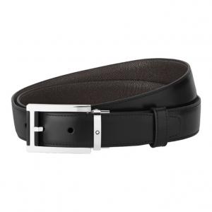 MONTBLANC Кожаный мужской ремень черный 3 см, Black