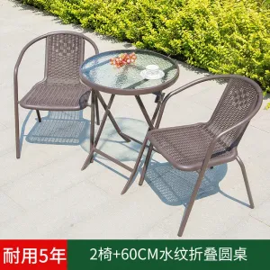 Комплект садовой мебели Green Water: 2 стула, стол круглый прозрачный 60 см