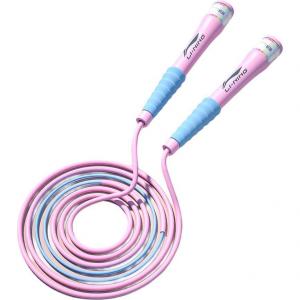 Скакалка PVC с ручками из PP и силикона, детская, длина троса 2,8 м LINING, розовый