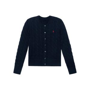 Пони вышитый вязаный кардиган Polo Ralph Lauren, темно-синий