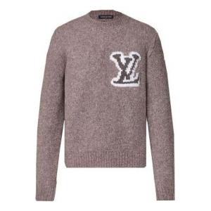 Свитер LOUIS VUITTON Wool Blend Crewneck Sweater 'Lava Smoke', коричневый