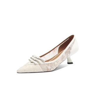 Rosa Bianca Стройные каблуки на высоком каблуке 4,5 см женские с кремовой овчинной стелькой, цвет Ecru Sheepskin Insole