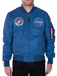 ALPHA INDUSTRIES Куртка межсезонная 'MA-1 NASA Reflective' в синем цвете