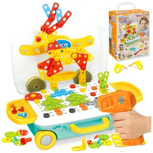 Креативные развивающие строительные кубики с отверткой в ​​чемодане 258 шт. Inna marka