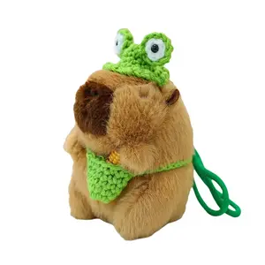 Вязаная капибара разноцветная веревочная кукла плюшевый брелок 13см высота MENGGEGE