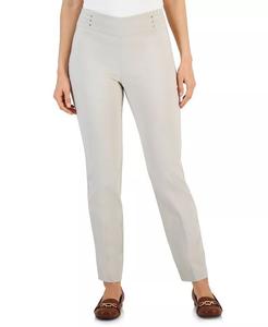 Прямые брюки Petite с заклепками, шорты Petite и Petite JM Collection, бежевый