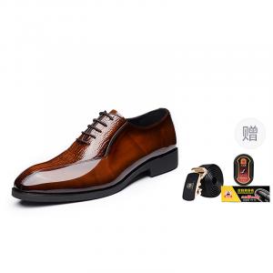 LAORENTOU Мужские классические туфли черные низкие - [Подарочный набор] коричневые, цвет [Gift Set]Brown