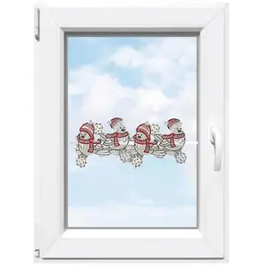 Панно с вышивкой Плауэн «Зимние птицы», (1 шт.), декор окна «Зимние птицы» Stickereien Plauen, белый/красный