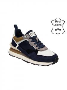 Bullboxer Кожаные кроссовки темно-синего цвета