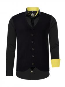 Рубашка с жилетом и галстуком, комплект из 3 предметов, черно-желтый Rusty Neal