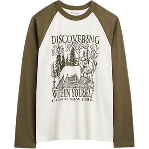 Футболка SS24 мужская COACH, белый/зеленый