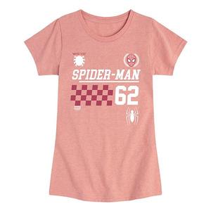 Футболка с принтом Spider-Man Racing Collegiate для девочек 7-16 Marvel, Desert Pink