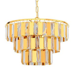 Подвесной светильник Eglo Erseka I, хрустальное стекло / сталь - 5 ламп - золото