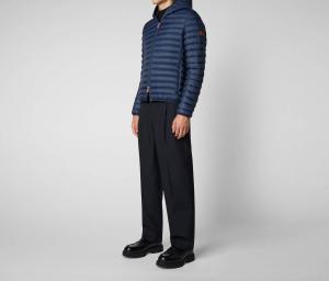 Мужская толстовка с капюшоном темно-синего цвета Save The Duck