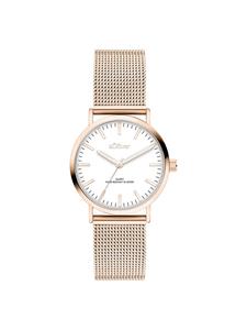 s.Oliver Классические сетчатые наручные часы маленького размера из розового золота