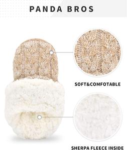 Женские носки-тапочки Panda Bros с захватами, пушистые уютные тапочки-ботиночки с нескользящей подошвой, уютные теплые домашние тапочки, Wheat